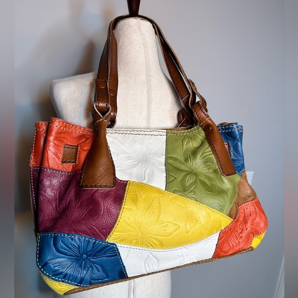 NWT vintage Fossil patchwork leather purse floral shoulder bag